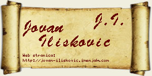 Jovan Ilišković vizit kartica